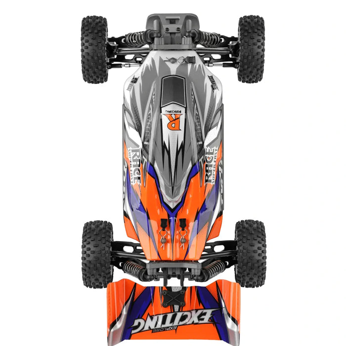 WLTOYS 124010 1:12 Scale Remote Control Car, 4WD 55KM/H High Speed RC Racing Car, 2.4Ghz OFF ROAD RC BUGGY ORANGE