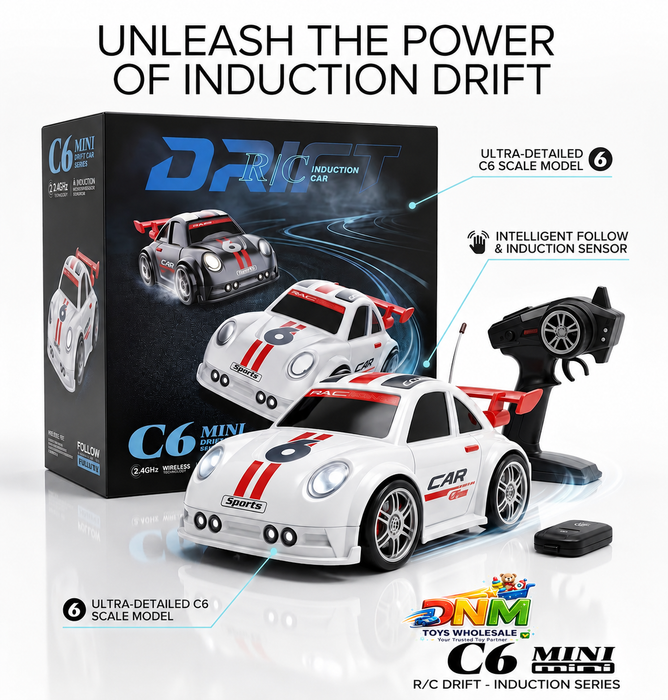 C6 Mini 1:64 Scale 2.4GHz R/C Drift Car — Intelligent Follow & Induction Sensor Series
