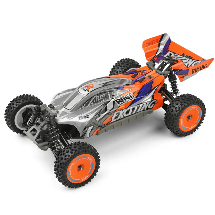 WLTOYS 124010 1:12 Scale Remote Control Car, 4WD 55KM/H High Speed RC Racing Car, 2.4Ghz OFF ROAD RC BUGGY ORANGE