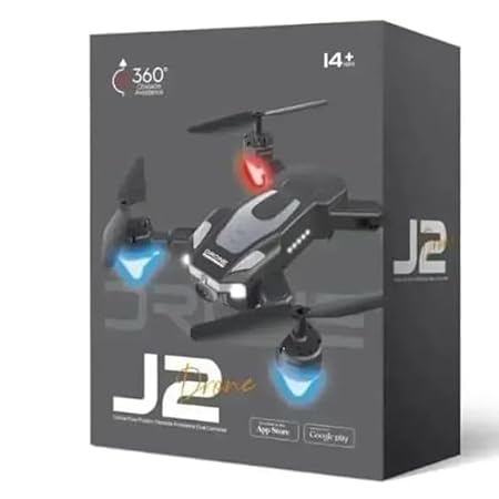 Drone Toy With Dual HD Camera & 2 Battery J2 Model Black