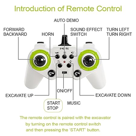 REMOTE CONTROL JCB- 11 CHANNEL METAL SHOVEL RC EXCAVATOR WITH MUSIC, 1:24 RC CONSTRUCTION VEHICLES WITH 2 BATTERIES