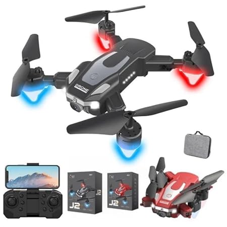 Drone Toy With Dual HD Camera & 2 Battery J2 Model Black