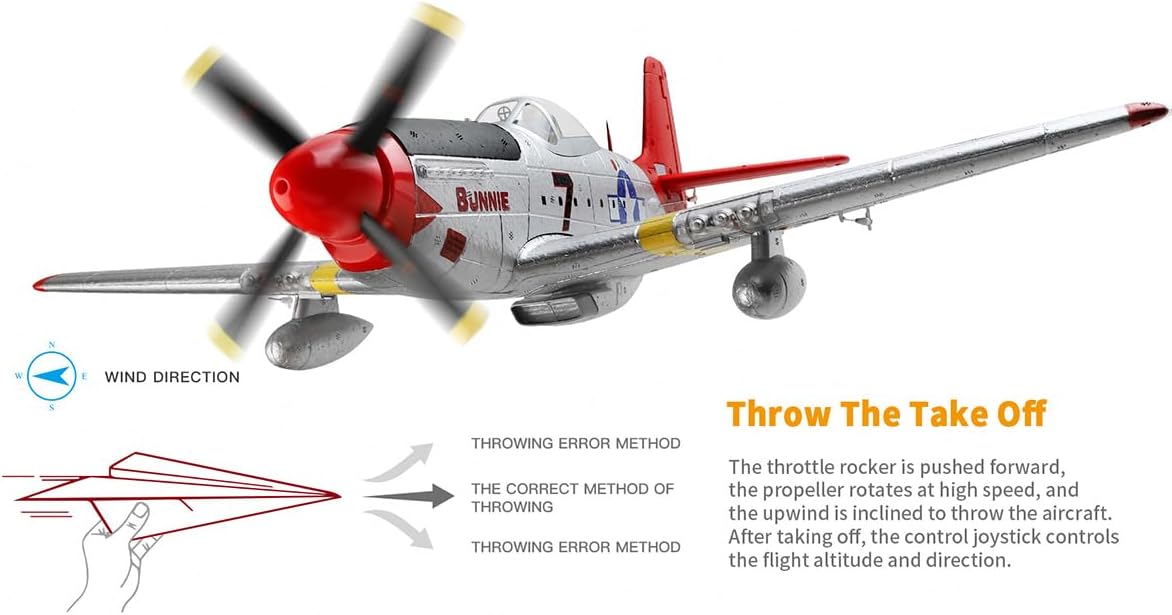 Helixsun XK A280 P-51 RC AIRPLANE, 3D/6G 2.4G 560Mm WINGSPAN