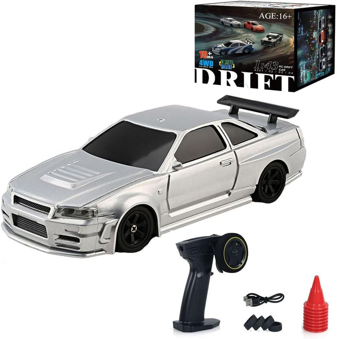 JIABAILE 1/43 RC Drift Car 4WD Four-Wheel Drive Radio Control 2.4G Mini Racing Drifting Car Toy High Speed Model