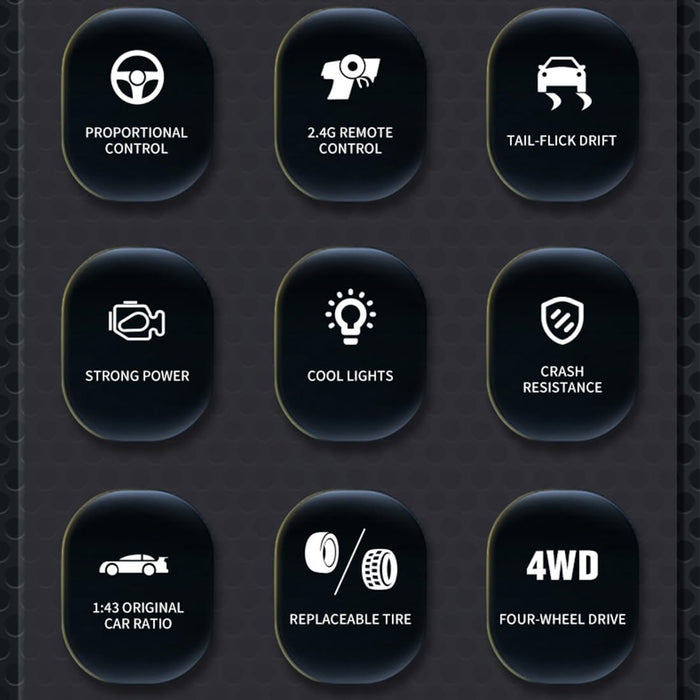 JIABAILE 1/43 RC Drift Car 4WD Four-Wheel Drive Radio Control 2.4G Mini Racing Drifting Car Toy High Speed Model