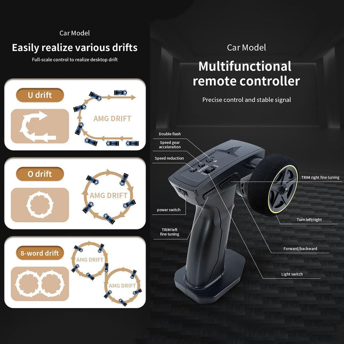 JIABAILE 1/43 RC Drift Car 4WD Four-Wheel Drive Radio Control 2.4G Mini Racing Drifting Car Toy High Speed Model