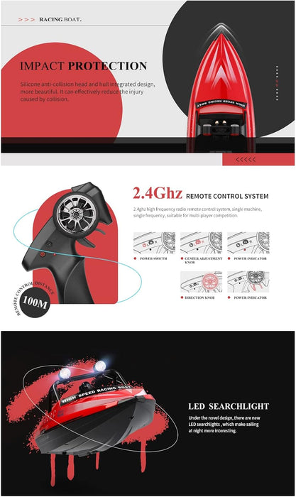 WLTOYS WL917 2.4G 16KM/H REMOTE CONTROL RACING SHIP WATER RC BOAT VEHICLE MODELS RED
