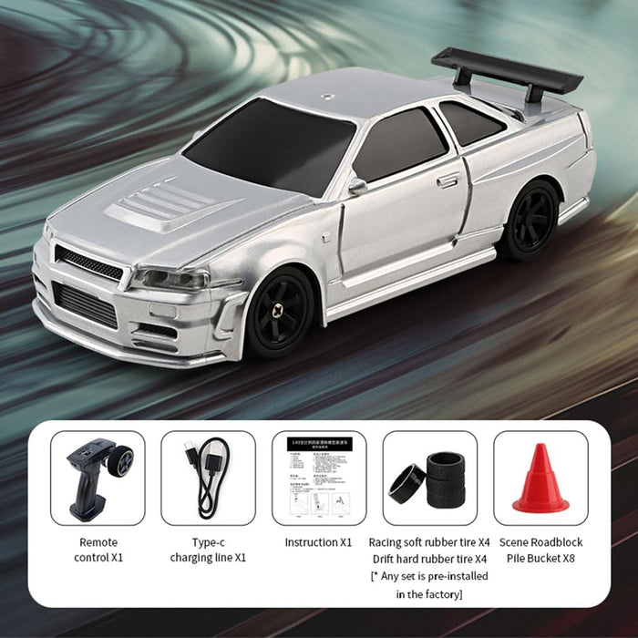 JIABAILE 1/43 RC Drift Car 4WD Four-Wheel Drive Radio Control 2.4G Mini Racing Drifting Car Toy High Speed Model