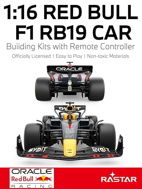 RASTAR 92600 1/16 ORACLE RED BULL RB19 RACING RC CAR BUILDING ASSEMBLY PLASTIC MODEL KIT (50 PCS & 5 PTS)