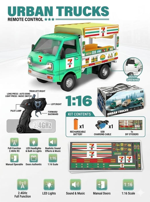 LAND 1:16 Scale 2.4GHz Remote Control Urban Transport & Food Truck Series