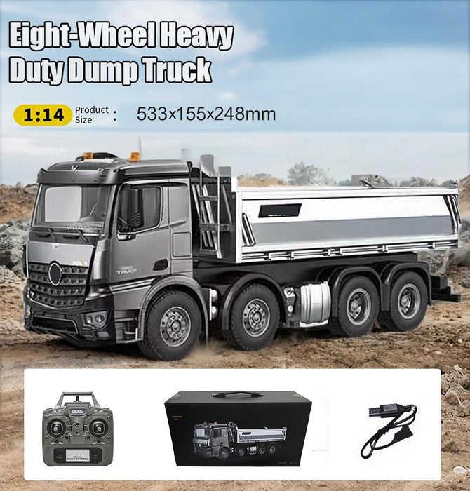 HUINA 1536PRO 1:14 PROFESSIONAL RC ALLOY DUMP TRUCK WITH 13 FUNCTIONS