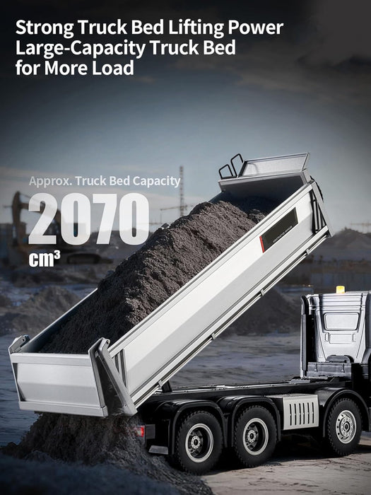 HUINA 1536PRO 1:14 PROFESSIONAL RC ALLOY DUMP TRUCK WITH 13 FUNCTIONS