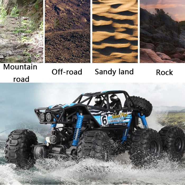 1/8 Scale Large Amphibious RC Cars, 6WD All Terrain Off Road Climbing Remote Control Vehicle, 10Km/H High-Speed Waterproof Toy With Direction Fine-Tuning