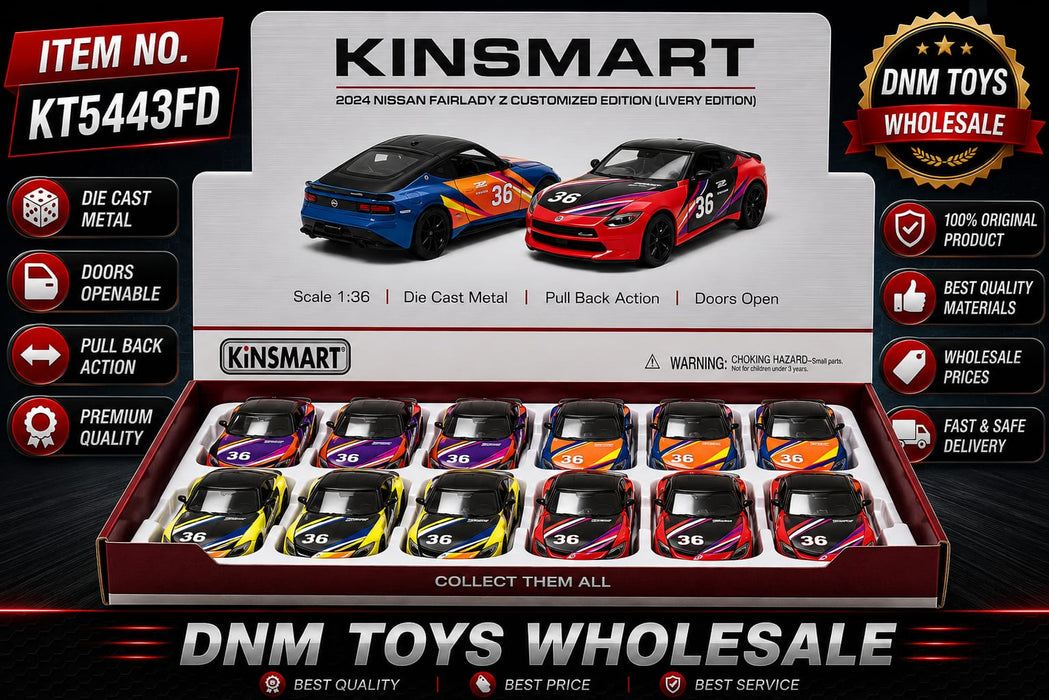 Kinsmart 2024 Nissan Fairlady Z Customized Livery Edition Die-Cast Model Set (12 PCS Assorted Colors) Ð 1:36 Scale Pull Back Collection