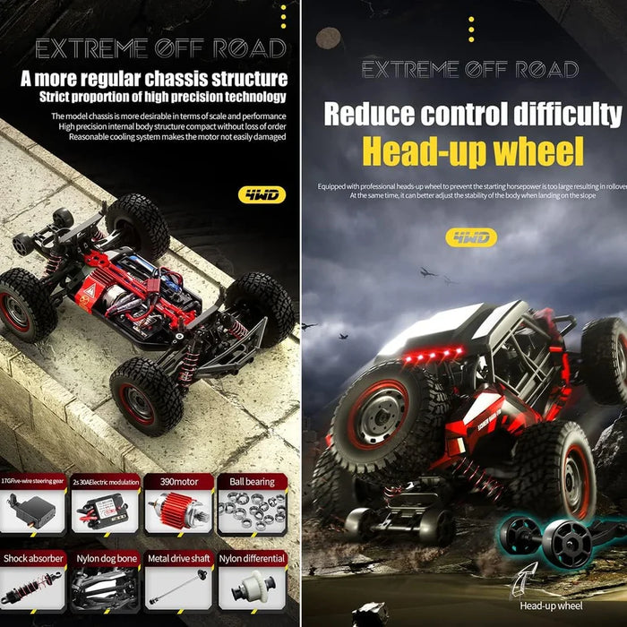 TOP RACING SERIES ADVENTURER 4WD 1/16 HIGH-SPEED RACING CAR. SCY16106-RED