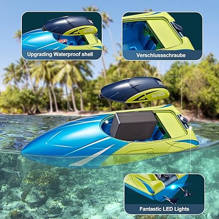4DRC S4 ARES 2.4G RC RACING BOAT YELLOW & BLUE