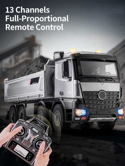 HUINA 1536PRO 1:14 PROFESSIONAL RC ALLOY DUMP TRUCK WITH 13 FUNCTIONS