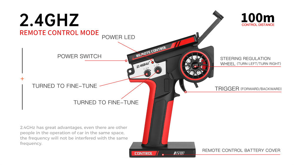 WLTOYS 124010 1:12 Scale Remote Control Car, 4WD 55KM/H High Speed RC Racing Car, 2.4Ghz OFF ROAD RC BUGGY ORANGE