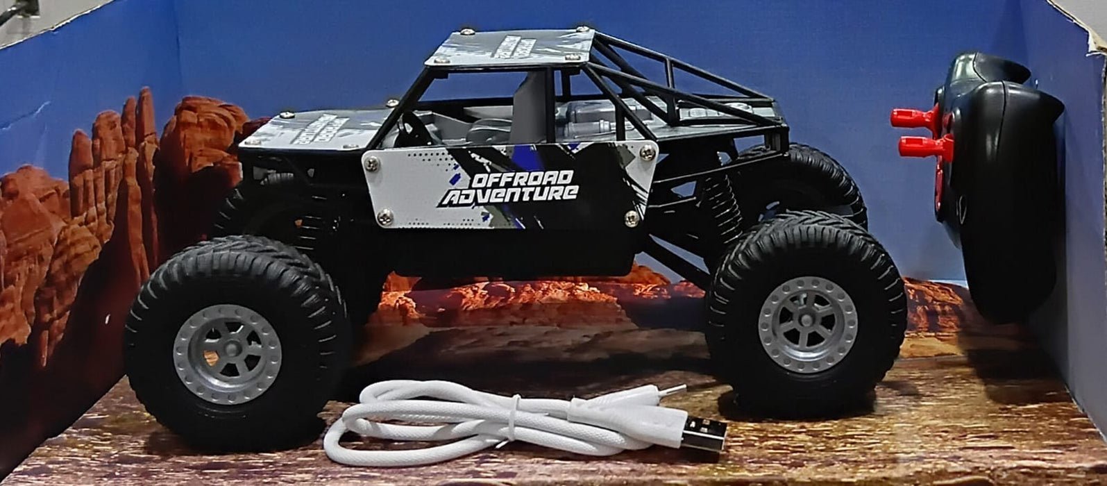 MIRANA ATV AND REMOTE CONTROL CAR, 1200 MAH LI-ION RECHARGEABLE BATTERY, C TYPE, USB CHARING SCALE 1:20 (SILVER &amp; BLACK)