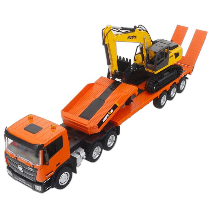 HUINA 1319 1:18 PROFESSIONAL RC ENGINEERING VEHICLE RC TRACTOR TRUCK WITH EXCAVATOR & TRAILER