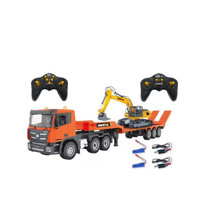 HUINA 1319 1:18 PROFESSIONAL RC ENGINEERING VEHICLE RC TRACTOR TRUCK WITH EXCAVATOR & TRAILER