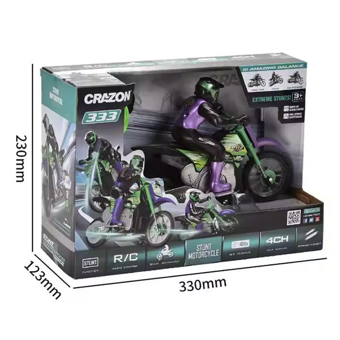 CRAZON 2.4 GHZ RC STUNT MOTORCYCLE 4 CHANNEL 333-MT21181A
