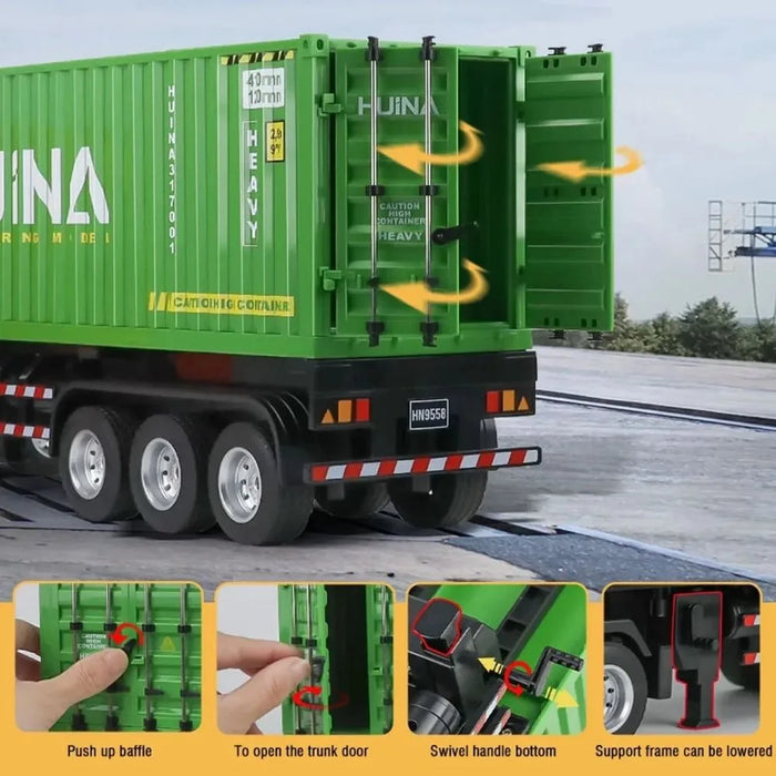 HUINA 1317 1:18 SEMI-ALLOY REMOTE CONTROL CONTAINER TRUCK
