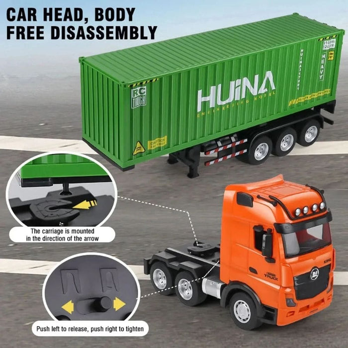 HUINA 1317 1:18 SEMI-ALLOY REMOTE CONTROL CONTAINER TRUCK
