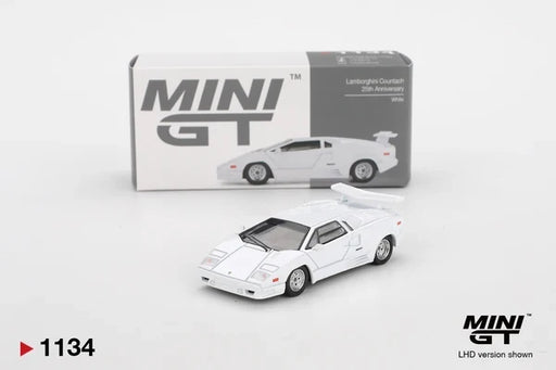 Imported Mini GT #1134 Lamborghini Countach 25th Anniversary White Die-Cast Car