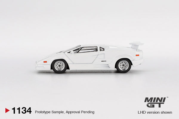 Imported Mini GT #1134 Lamborghini Countach 25th Anniversary White Die-Cast Car
