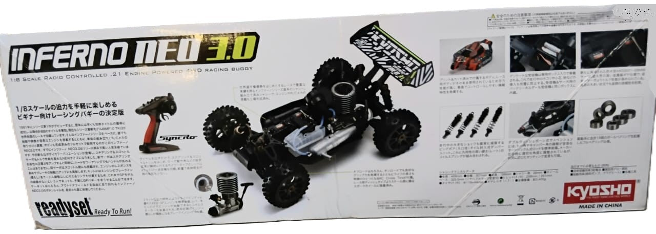 Kyosho 1/8 Inferno NEO 3.0 4WD Nitro RC Buggy RTR – Type 5 Red (33012T5B)