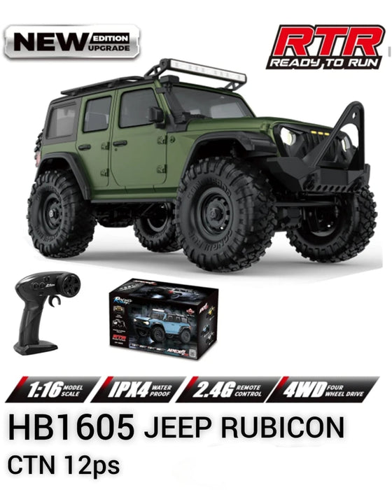 HB-R1604 1:16 RC Jeep Rubicon 4WD | 2.4GHz RTR Remote Control Car Wholesale