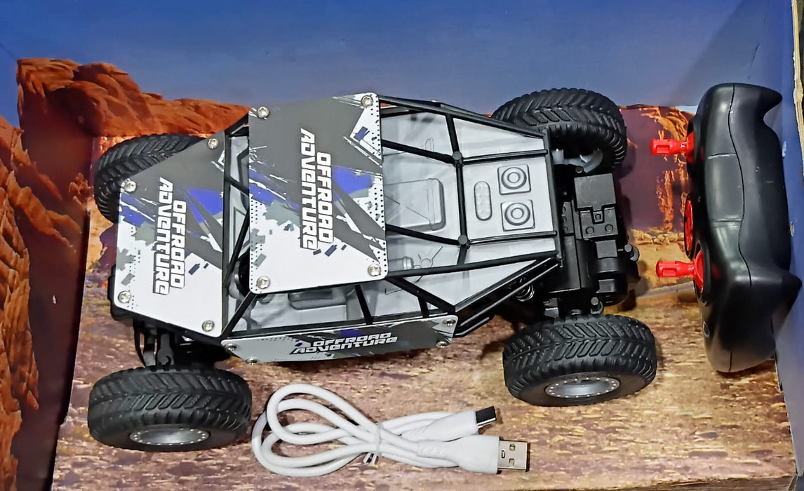 MIRANA ATV AND REMOTE CONTROL CAR, 1200 MAH LI-ION RECHARGEABLE BATTERY, C TYPE, USB CHARING SCALE 1:20 (SILVER &amp; BLACK)