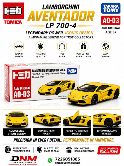 Tomica AO-03 Lamborghini Aventador LP 700-4 Diecast Premium Toy Car 1:68 Scale