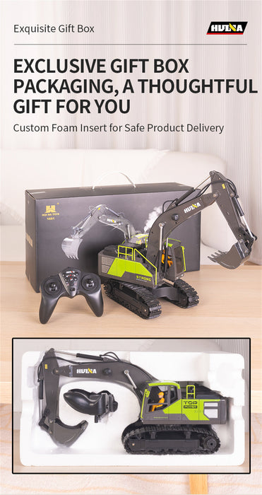 HUINA 1661 1:18 13CH 2.4G PROFESSIONAL RC UPGRADED ALLOY EXCAVATOR ENGINEERING VEHICLE