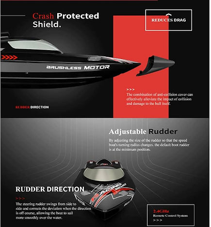 WLTOYS WL916 RC SWORDFISH RACING BOAT 55KM/H BRUSHLESS 2.4GHZ RACING BOAT