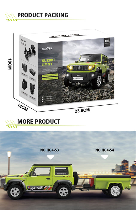 SUZUKI JIMNY HG4-210 RC CAR 1/16 4WD 2.4G LED LIGHT & TOWING HOOK OF THE TRAILER SKYBLUE