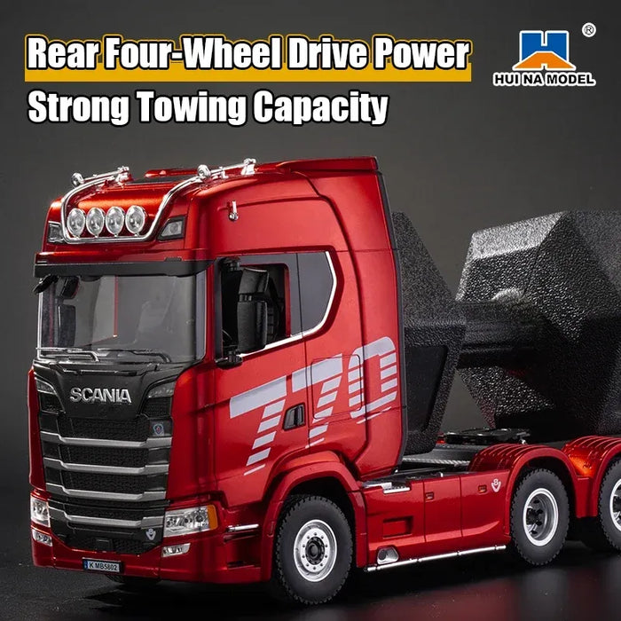 HUINA 1501 + 1502 RC Tractor Truck & Low Bed Trailer Combo | 2.4GHz Remote Control Heavy Duty Transport Set