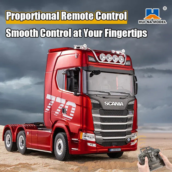 HUINA 1501 + 1502 RC Tractor Truck & Low Bed Trailer Combo | 2.4GHz Remote Control Heavy Duty Transport Set