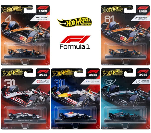 Imported Hot Wheels Premium Formula 1 Assorted Racing Car - 8 Pcs