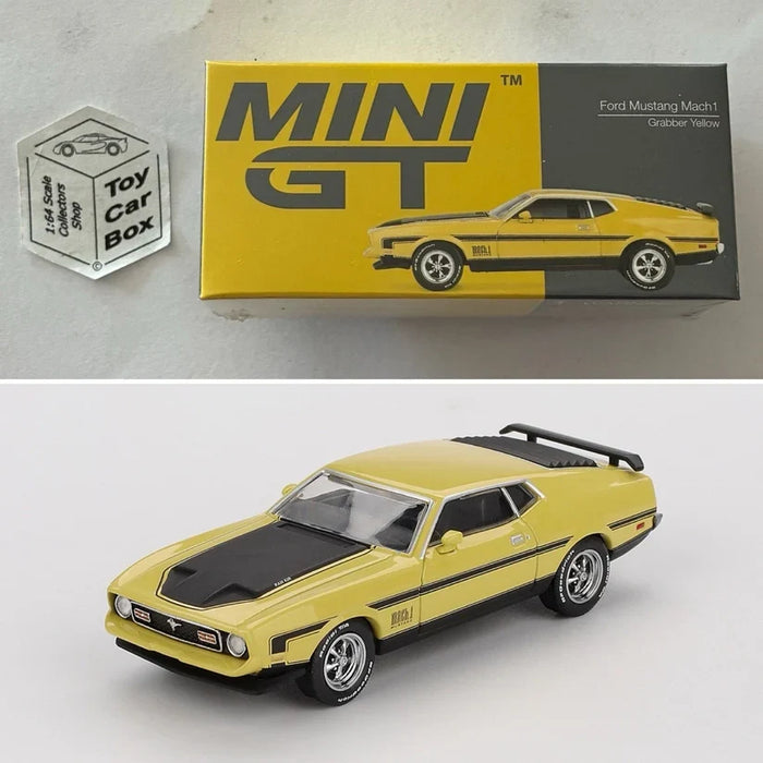 Imported Mini GT #1139 Ford Mustang Mach 1 Grabber Yellow Die-Cast Car