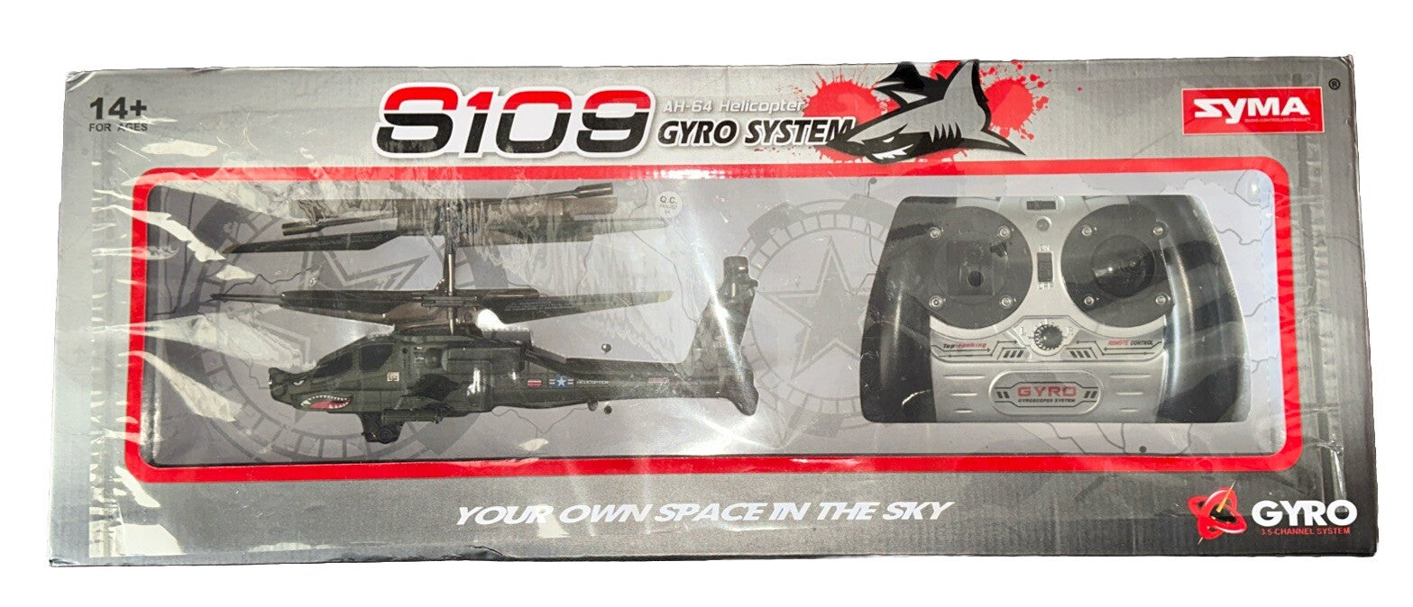 SYMA RADIO CONTROL S109 AH-64 HELICOPTER GYRO SYSTEM MILITARY VIRSION WITH GYRO