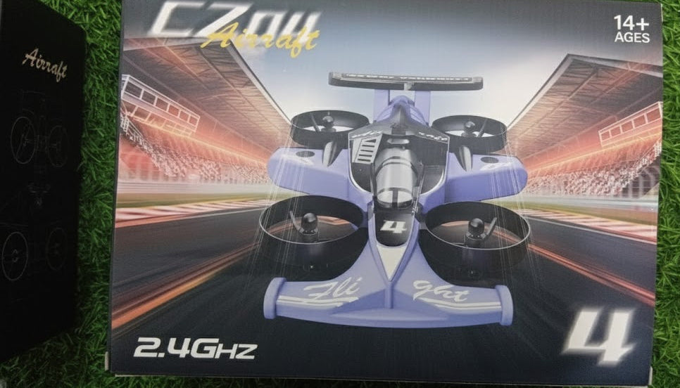 CZ04 PURPLE COLOR 2-IN-1 LAND AIR DUAL RC QUADCOPTER & RC DRIFT CAR 2.4G ELECTRIC AIRCRAFT
