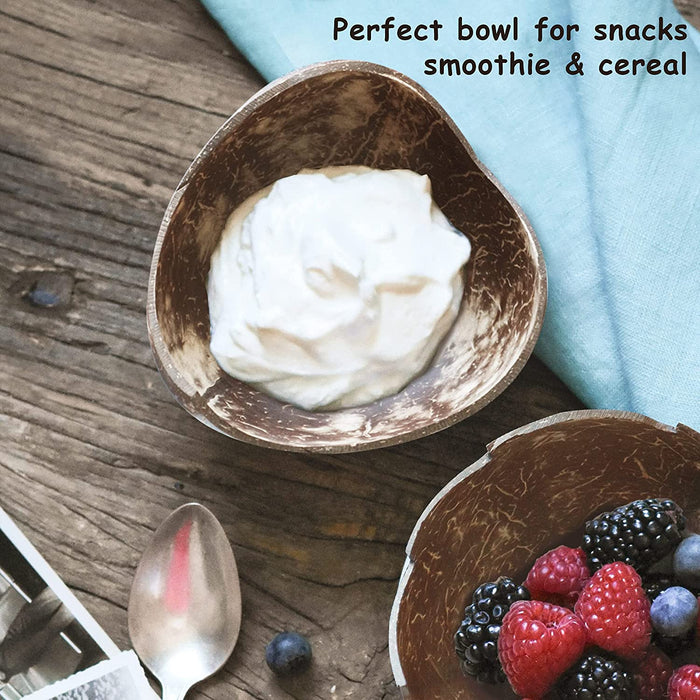 Set 2  Coconut Bowls Organic Cereal Smoothie Natural Breakfast Bowls