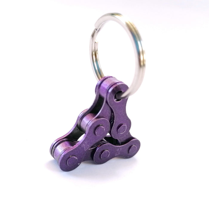 Bike Key Chain “6”, made of Bike Chain, purple